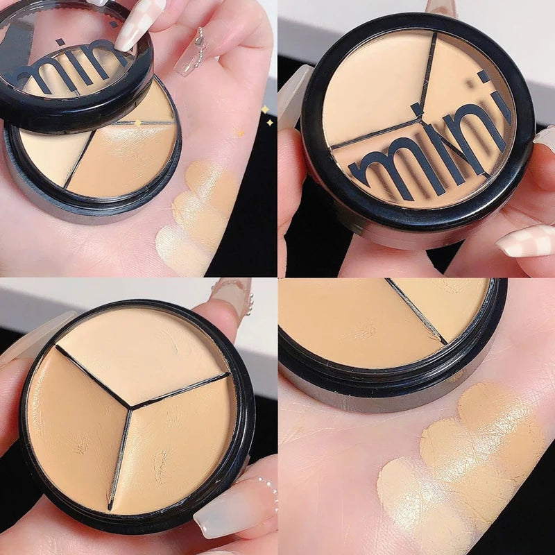 Crema correctora de 3 colores que cubre ojeras, manchas rojas, granos y arrugas, ilumina el tono de la piel y la hidrata. Maquillaje coreano 