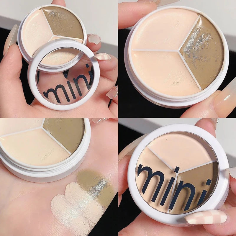 Crema correctora de 3 colores que cubre ojeras, manchas rojas, granos y arrugas, ilumina el tono de la piel y la hidrata. Maquillaje coreano 