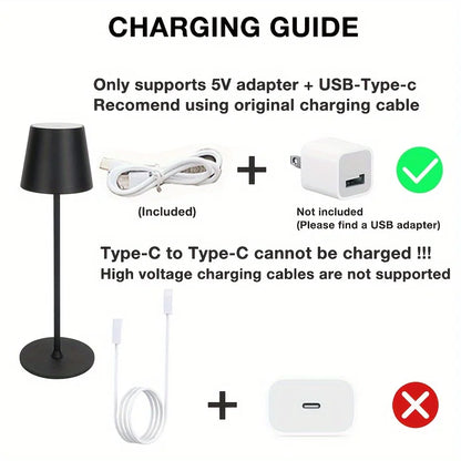 3 Color Temperature LED Eye Protection Table Lamp Stepless Dimming Touch Control Rechargeable Batter For Dining Room/Living Room Leedoar