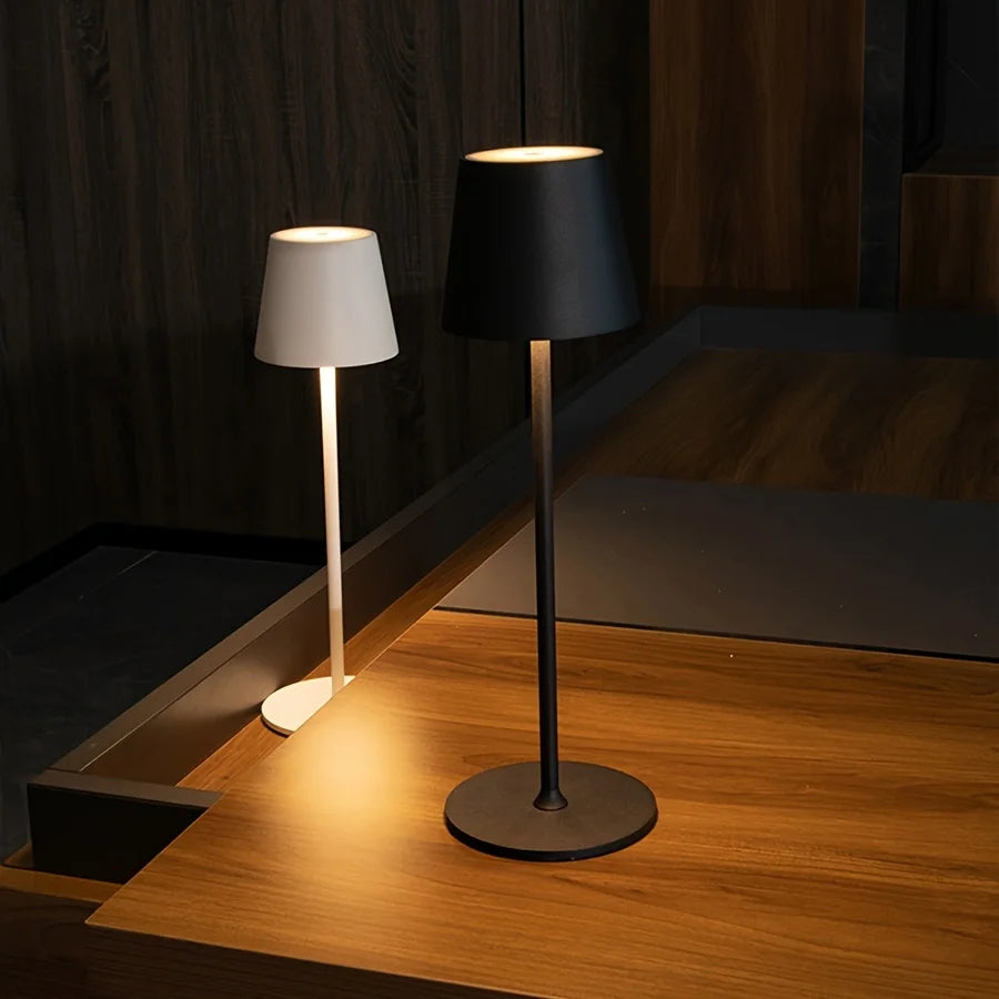 3 Color Temperature LED Eye Protection Table Lamp Stepless Dimming Touch Control Rechargeable Batter For Dining Room/Living Room Leedoar