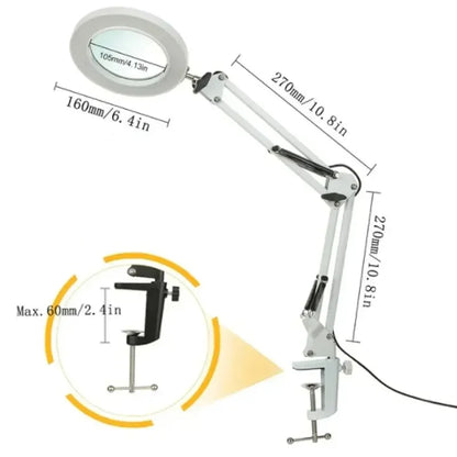 3 Colors LED Magnifying Glass  72LED 8X/10X NEW Illuminated Magnifier USB for Soldering Iron Repair/Table Lamp/Skincare Beauty