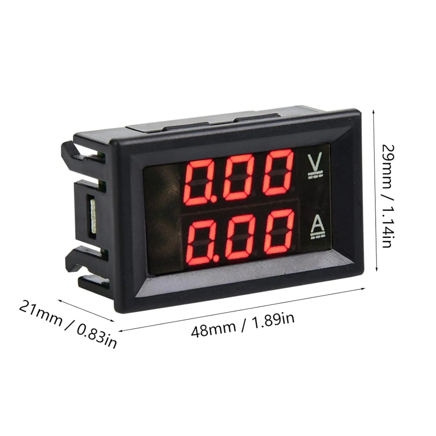 3 Digital DC 0 100V 50A/100A, Voltmeter Ammeter Gauge, Dual LED Digital Voltage Current Panel Meter Font Backlight Red Red 10A