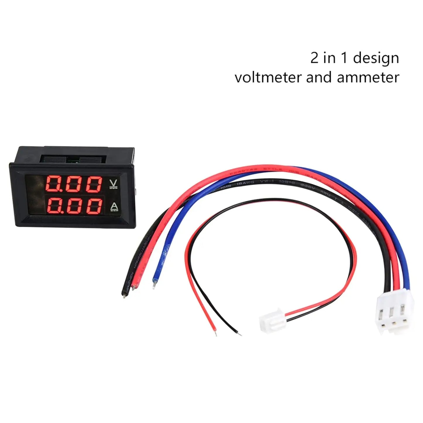 3 Digital DC 0 100V 50A/100A, Voltmeter Ammeter Gauge, Dual LED Digital Voltage Current Panel Meter Font Backlight Red Red 10A