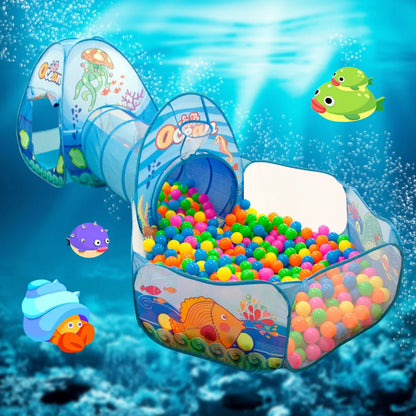 3 In 1 Children Ball Pool Baby Ballon Playpen Portable Kids Tent Ball Pit Crawling Tunnel Kid Playground Yard Rooom Pool Gift Leedoar