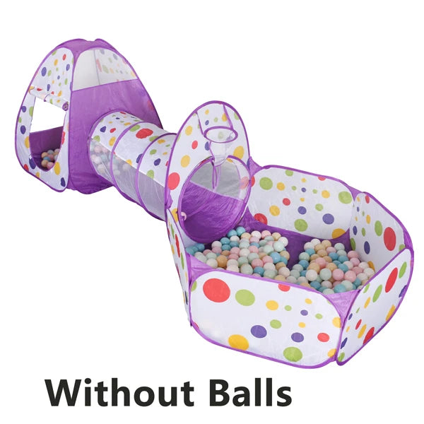 3 In 1 Children Ball Pool Baby Ballon Playpen Portable Kids Tent Ball Pit Crawling Tunnel Kid Playground Yard Rooom Pool Gift Leedoar