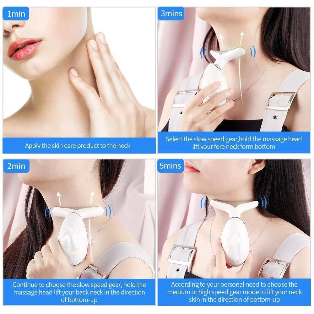 3 In 1 Face Massager Neck Facial Eye Massage Introducer Microcurrent Skin Rejuvenation Anti Aging Beauty Device BEAUTY TOOLS Leedoar