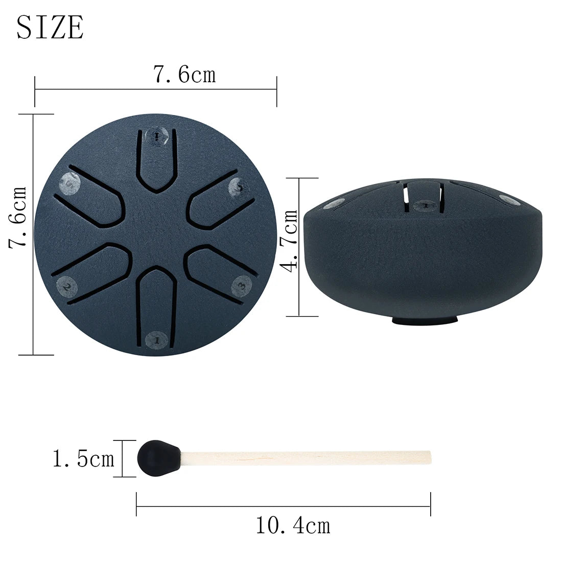 3 polegadas 6 tons de aço língua tambor mini mão pan tambores com baquetas percussão instrumentos musicais acessórios de bateria 