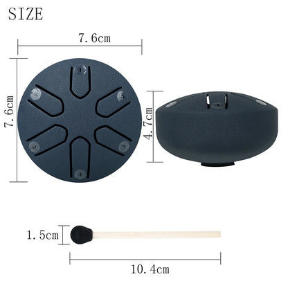 3 polegadas 6 tons de aço língua tambor mini mão pan tambores com baquetas percussão instrumentos musicais acessórios de bateria 