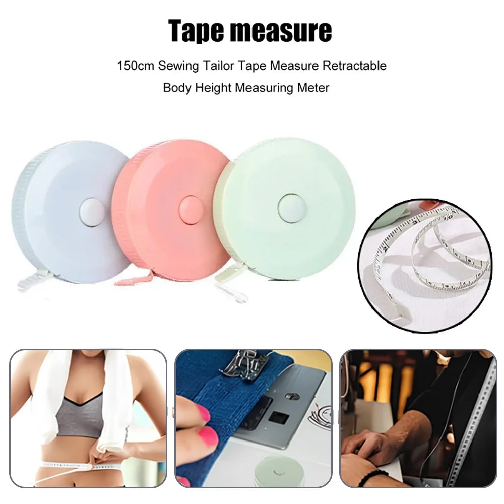 3 PC 1.5M Soft Tape Measure Double Scale Body Sewing Flexible Kids Height Measurement Ruler Portable Tools Tailor Craft Leedoar