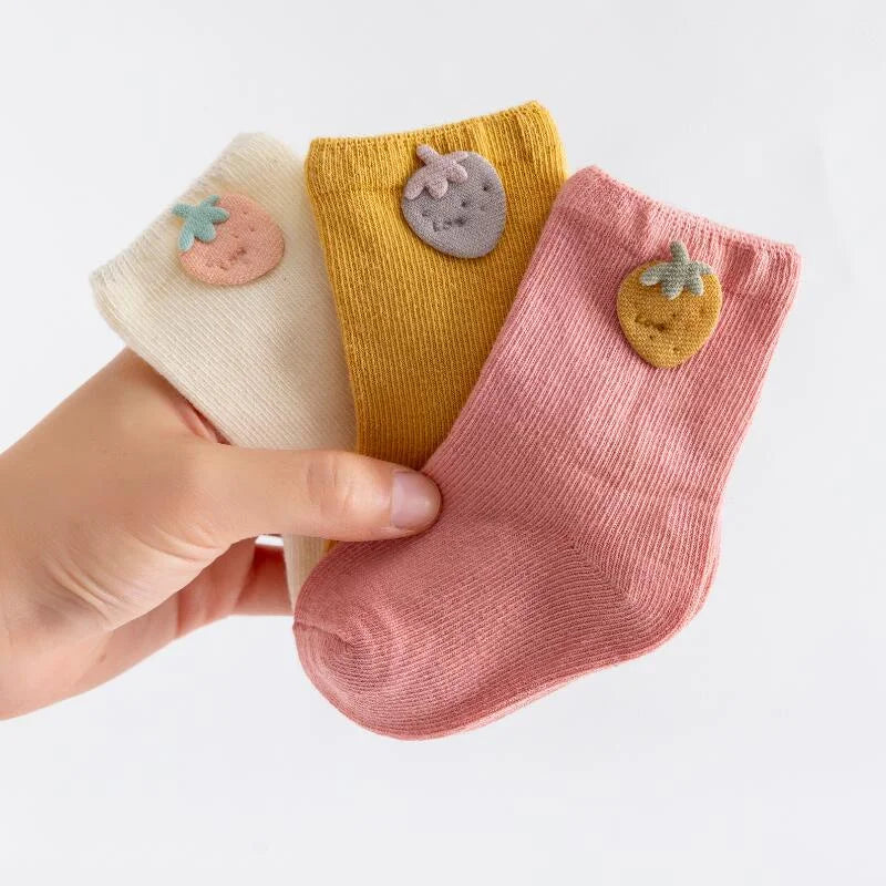 3 Pairs Baby Socks Newborn Baby Boy Girls 0-3 Years Kids Soft Cotton Cartoon Animal Children's Socks for Girls Leedoar