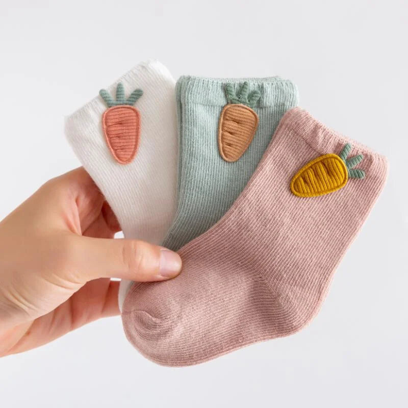 3 Pairs Baby Socks Newborn Baby Boy Girls 0-3 Years Kids Soft Cotton Cartoon Animal Children's Socks for Girls Leedoar