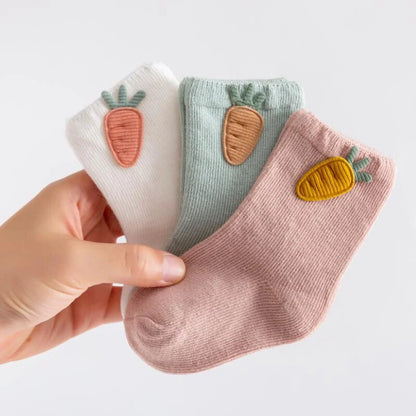 3 Pairs Baby Socks Newborn Baby Boy Girls 0-3 Years Kids Soft Cotton Cartoon Animal Children's Socks for Girls Leedoar