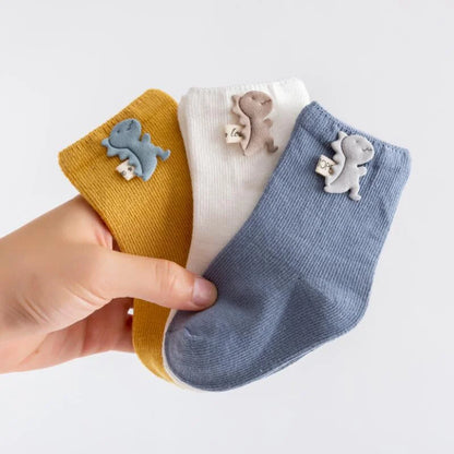 3 Pairs Baby Socks Newborn Baby Boy Girls 0-3 Years Kids Soft Cotton Cartoon Animal Children's Socks for Girls Leedoar