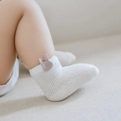 3 Pairs Infant Baby Socks for Girl Boy Thin Cotton Breathable Mesh Cute Accessories Unisex Newborn Boneless Short Socks Leedoar