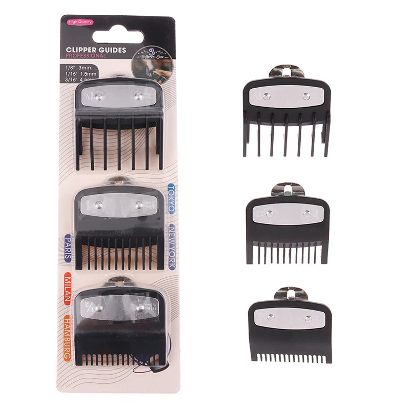 3 Pcs Hair Clipper Guards Guide Combs Trimmer Cutting Guides Styling Tools Attachment Compatible 1.5mm 3mm 4.5mm Leedoar