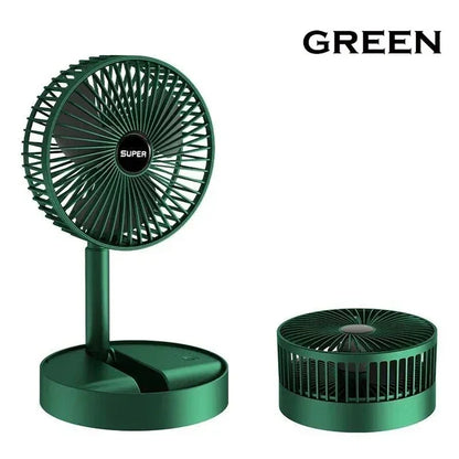 3 Speeds Super Quiet Adjustable Height Stand Fan 6 Inch Folding Portable Telescopic Floor/USB with Rechargeable Battery Leedoar