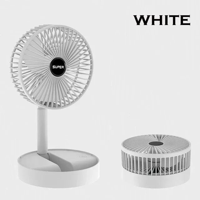 3 Speeds Super Quiet Adjustable Height Stand Fan 6 Inch Folding Portable Telescopic Floor/USB with Rechargeable Battery Leedoar