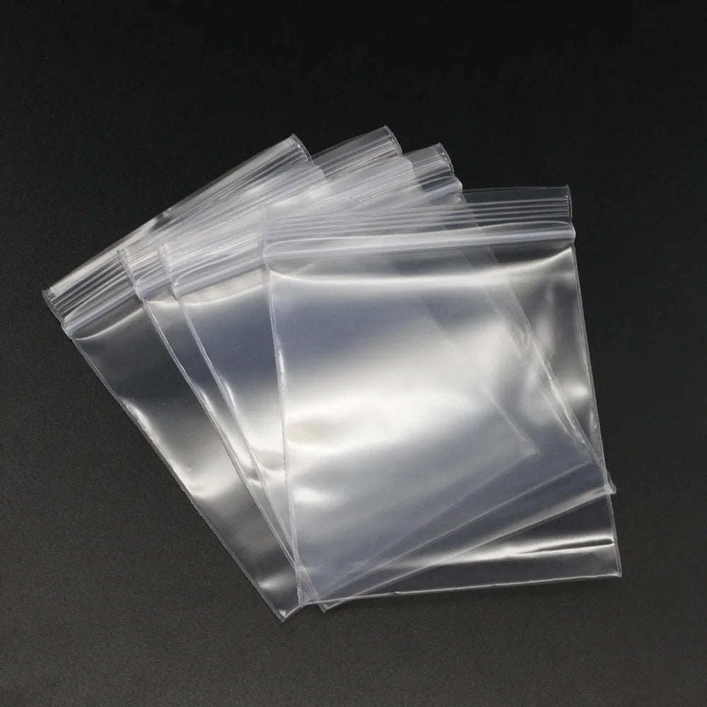 30-100Pcs/Pack 4*6/5*7/6*8/7*10/8*12cm Zíper Trava Reclosable Plástico Poli Sacos Transparentes Jóias A Granel Artesanato Acessórios Embalagem 