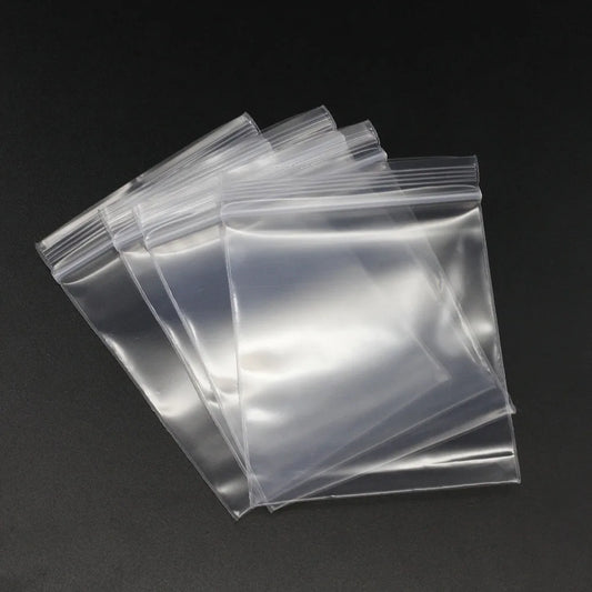 30-100Pcs/Pack 4*6/5*7/6*8/7*10/8*12cm Zipped Lock Reclosable Plastic Poly Clear Bags Bulk  Jewelry Craft Accessory Packaging Leedoar