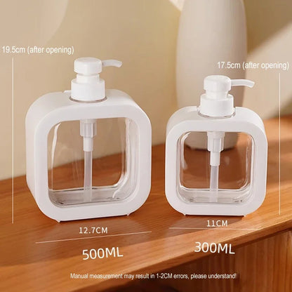 300/500ML Soap Dispenser White Liquid Lotion Hand Pump Soap Dispenser Refillable Shampoo Bottle Plastic Hand Soap Dispenser Leedoar