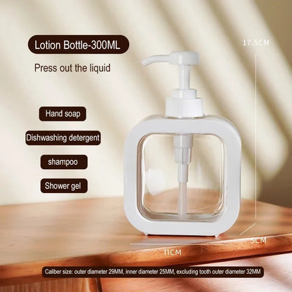 300/500ML Soap Dispenser White Liquid Lotion Hand Pump Soap Dispenser Refillable Shampoo Bottle Plastic Hand Soap Dispenser Leedoar