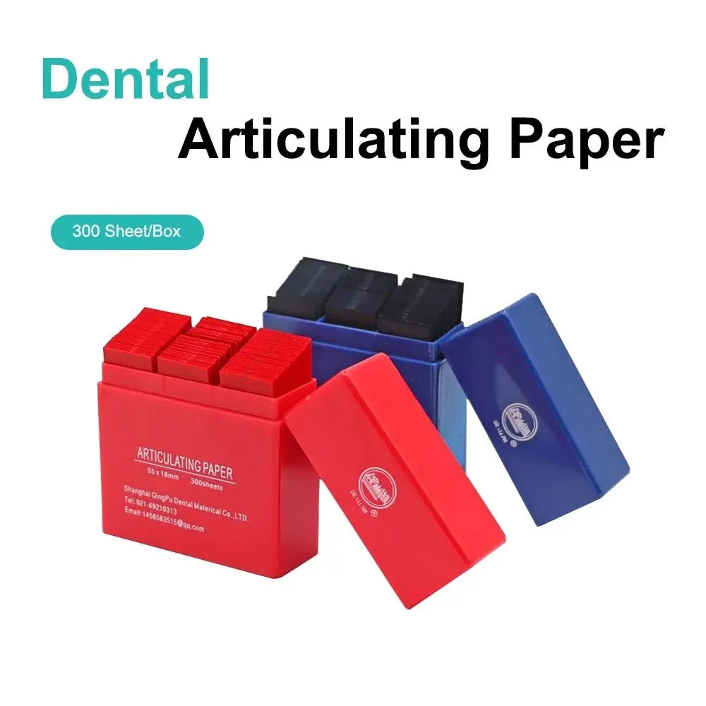 300 Sheets Dental Articulating Paper 55*18mm Blue Red Double-sided Bite Strips Oral Teeth Whitening Material Dental Tools Leedoar