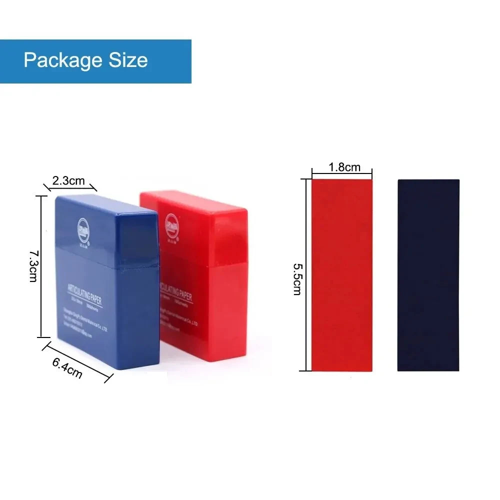 300 Sheets Dental Articulating Paper 55*18mm Blue Red Double-sided Bite Strips Oral Teeth Whitening Material Dental Tools Leedoar