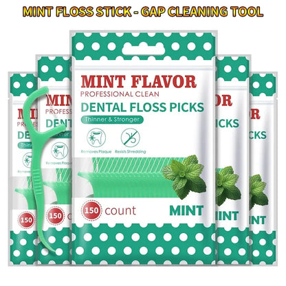 300pcs Mint Floss Stick - Cleaning Tools for Teeth Gaps Leedoar