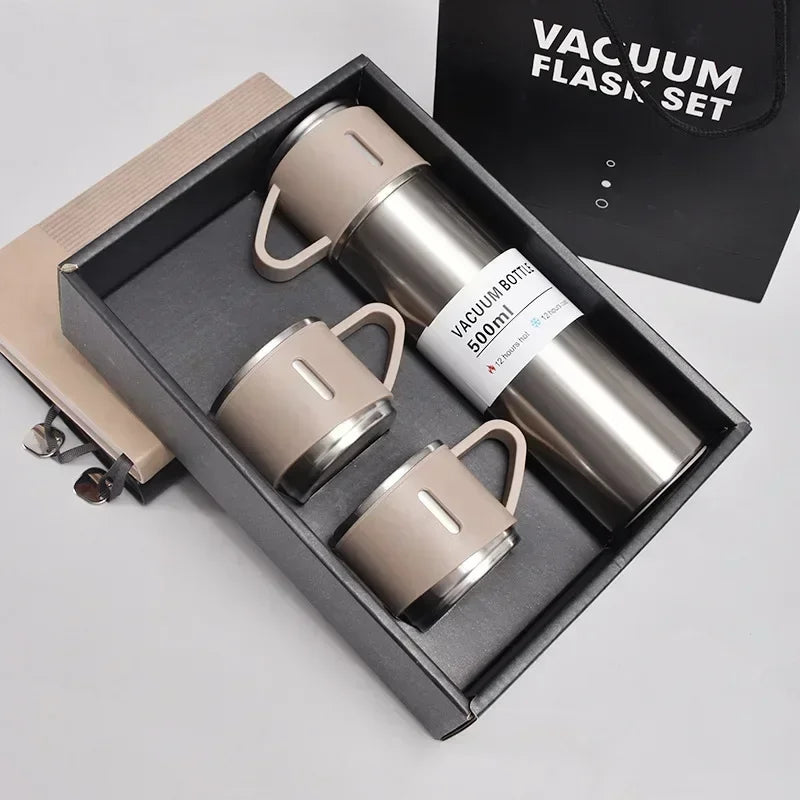 304 Vacuum Stainless Steel Thermos Cup Outdoor Hot Water Thermal Insulation Cup Office Business Style Thermos Bottle Leedoar