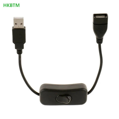 30CM DC Extended Extension Switch USB Cable With Switch Button Power Cord Long Life Lamp Charger Adapter Leedoar