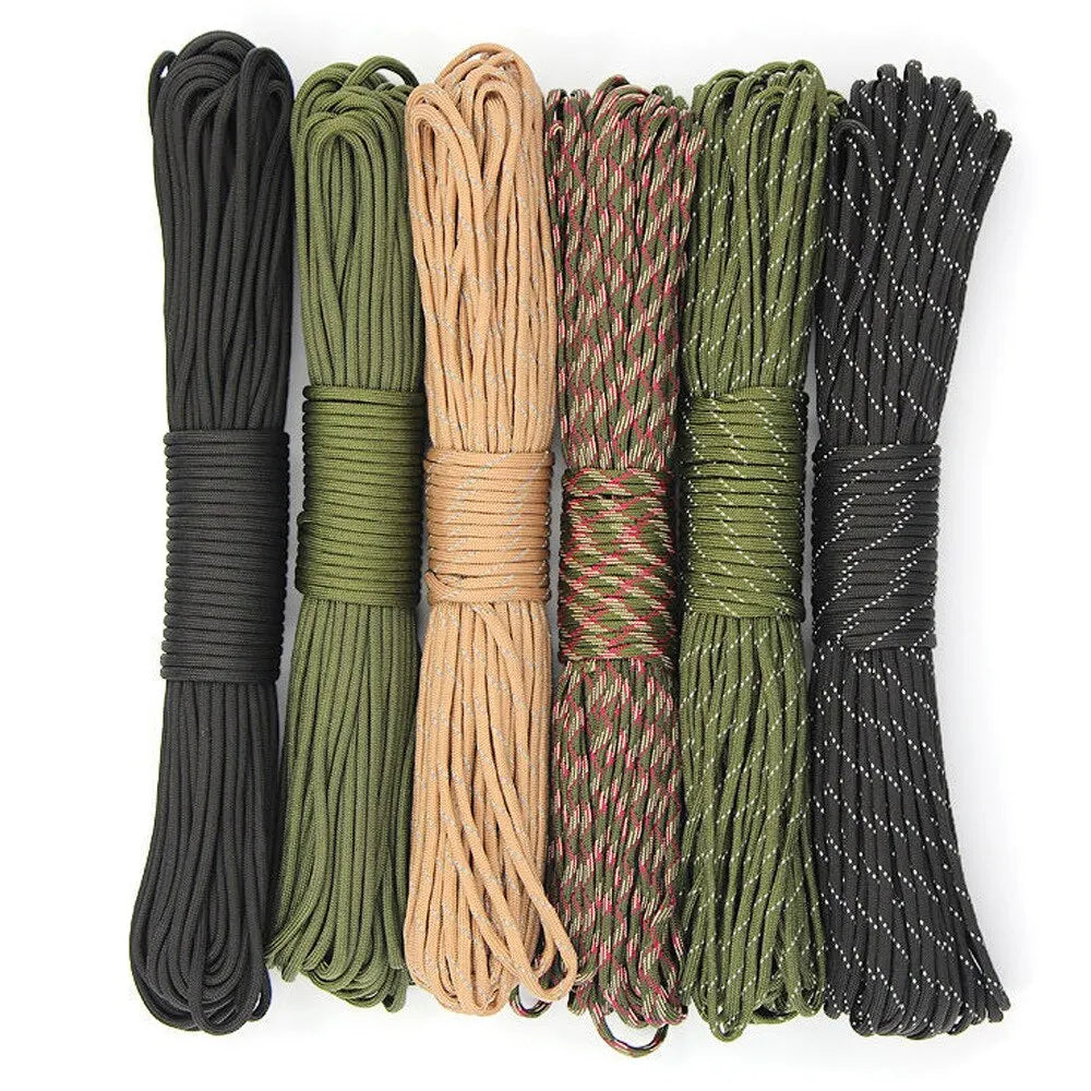 30M Paracord Outdoor Camping, Survival Lanyard, Parachute Rope, Walking Tent Accessories Leedoar