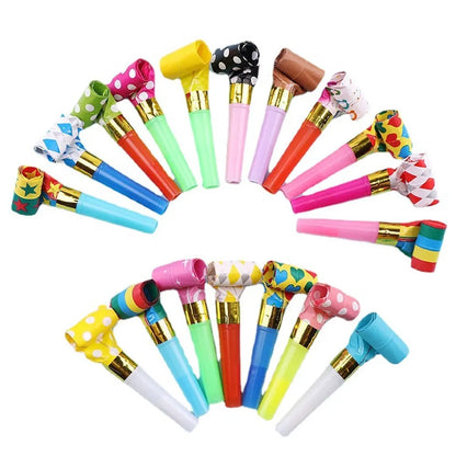 30PCS Colorful Whistles Toy Funny Toy Children Blowing Dragon Whistle Blow Roll Toys Baby Party Games Birthday Gifts Toddler Toy Leedoar