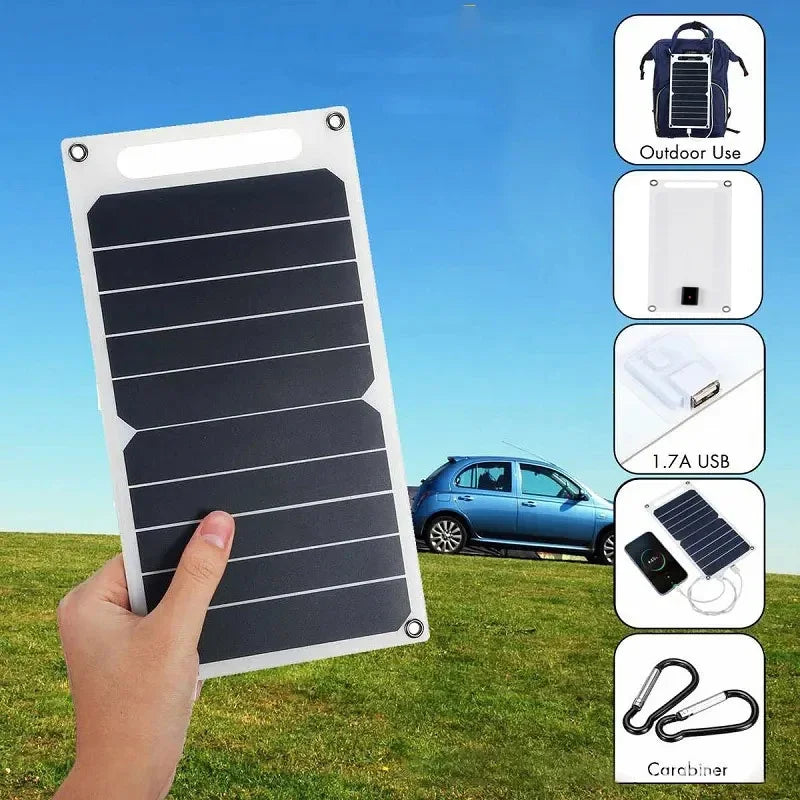 30W Solar Panel With USB Waterproof Outdoor Hiking And Camping Portable Battery Mobile Phone Charging Bank Charging Panel 6.8V Leedoar