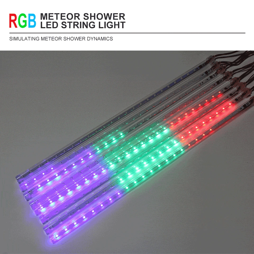 30cm /50cm Waterproof Meteor Shower Rain 8 Tube LED String Lights For Outdoor Holiday Christmas Decoration Tree EU/US/AU/UK Plug Leedoar