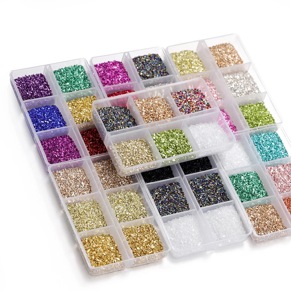 30g/Box Crushed Glass Stones Resin Filling Irregular Broken Stone for DIY Epoxy Resin Mold Crafts Nail Art Decoration Material Leedoar