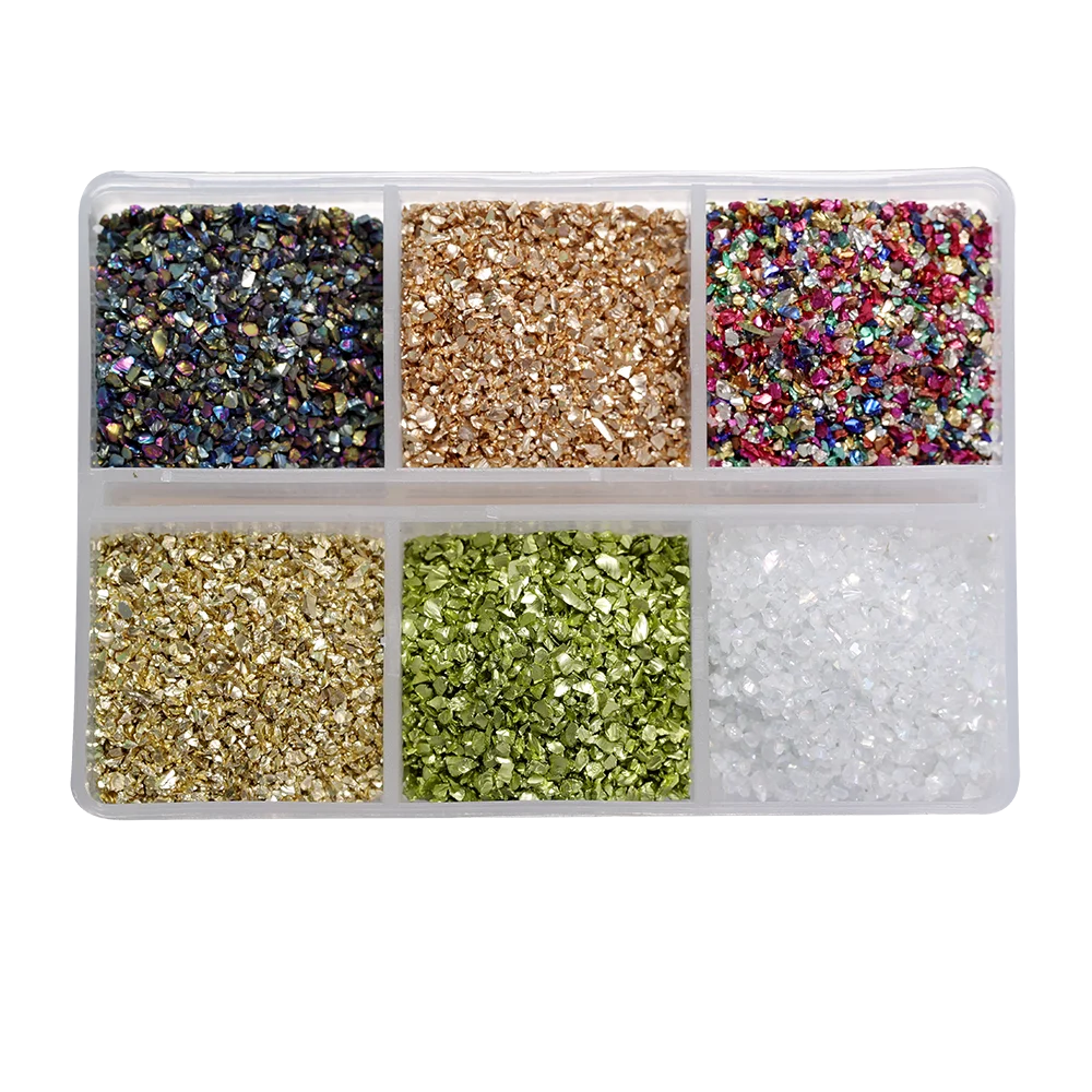 30g/Box Crushed Glass Stones Resin Filling Irregular Broken Stone for DIY Epoxy Resin Mold Crafts Nail Art Decoration Material Leedoar