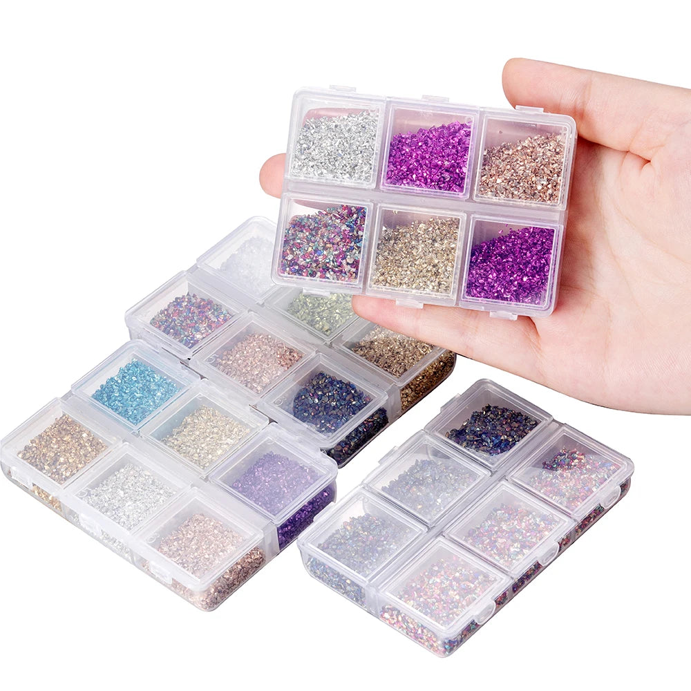 30g/Box Crushed Glass Stones Resin Filling Irregular Broken Stone for DIY Epoxy Resin Mold Crafts Nail Art Decoration Material Leedoar