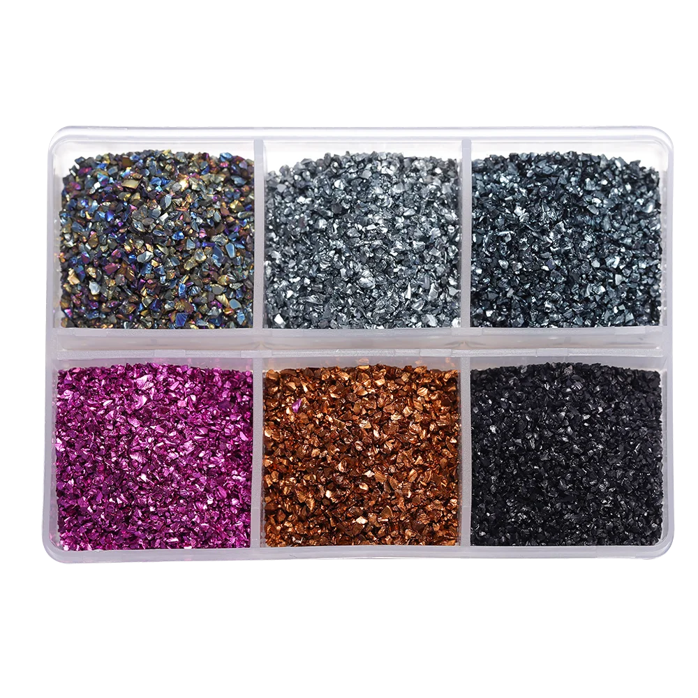 30g/Box Crushed Glass Stones Resin Filling Irregular Broken Stone for DIY Epoxy Resin Mold Crafts Nail Art Decoration Material Leedoar