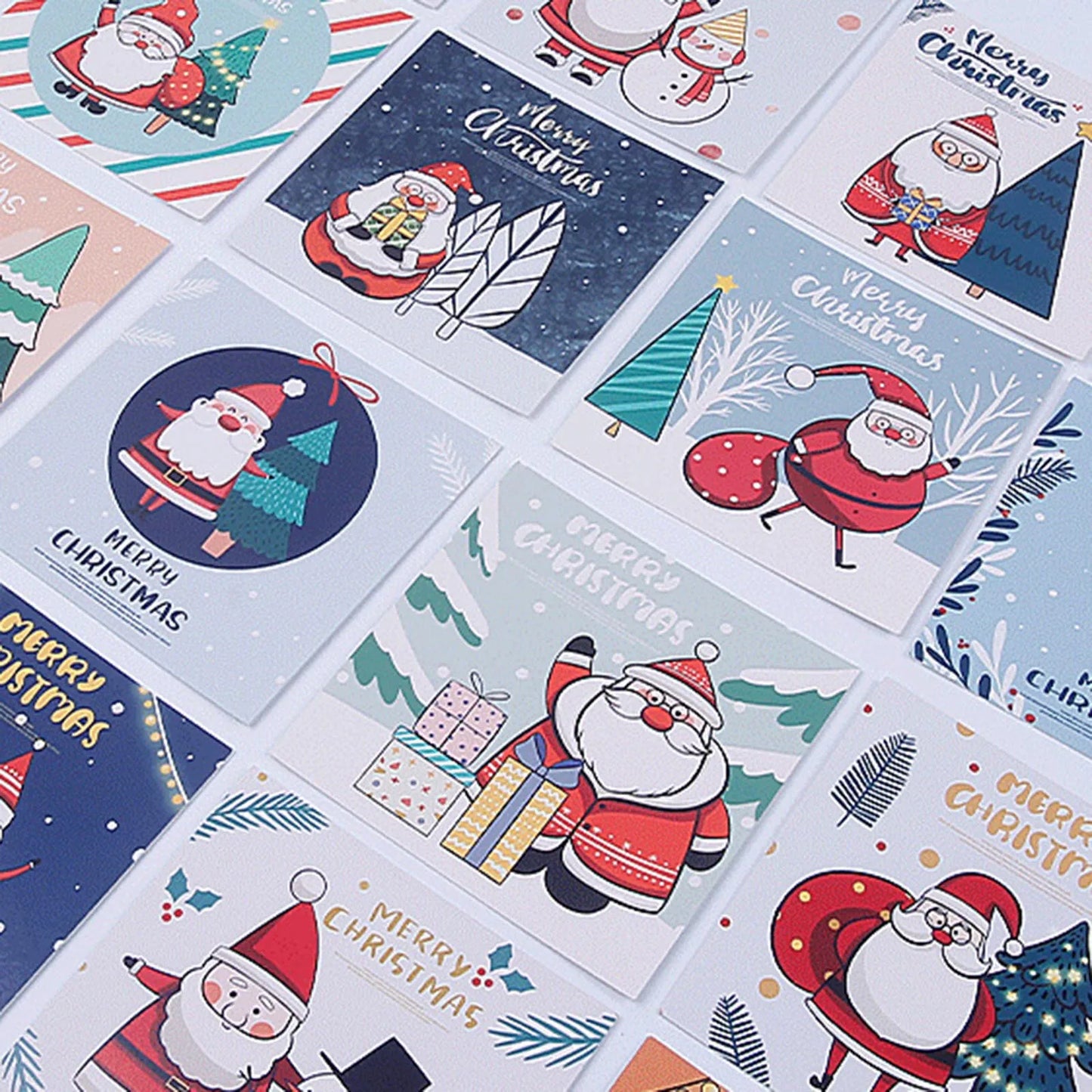 30pcs/Lot Christmas Greeting Card Kids Mini Christmas Blessing Greeting Cards Envelope New Year Postcard Gift Card Surprise