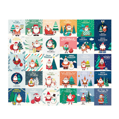 30pcs/Lot Christmas Greeting Card Kids Mini Christmas Blessing Greeting Cards Envelope New Year Postcard Gift Card Surprise