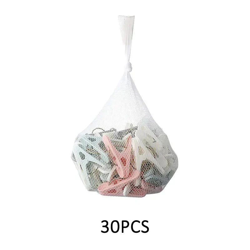 30pcs Windproof Clothespins Air Drying Clothes Socks Underwear Fixed Pins For Household Small Clips Food Snack Bag Sealing Clips Leedoar