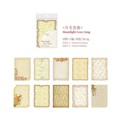 30pcs/pack Material Paper Gentle Wind Series Retro Dyeing Journal DIY Material Decoration Bottom Non-self-adhesive Leedoar