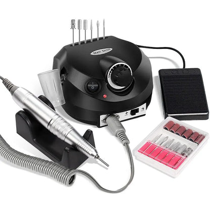 35000RPM Electric Nail Drill Machine Manicure Pedicure Professional Nail Lathe Low Noise Cutters Nail File Kit Leedoar