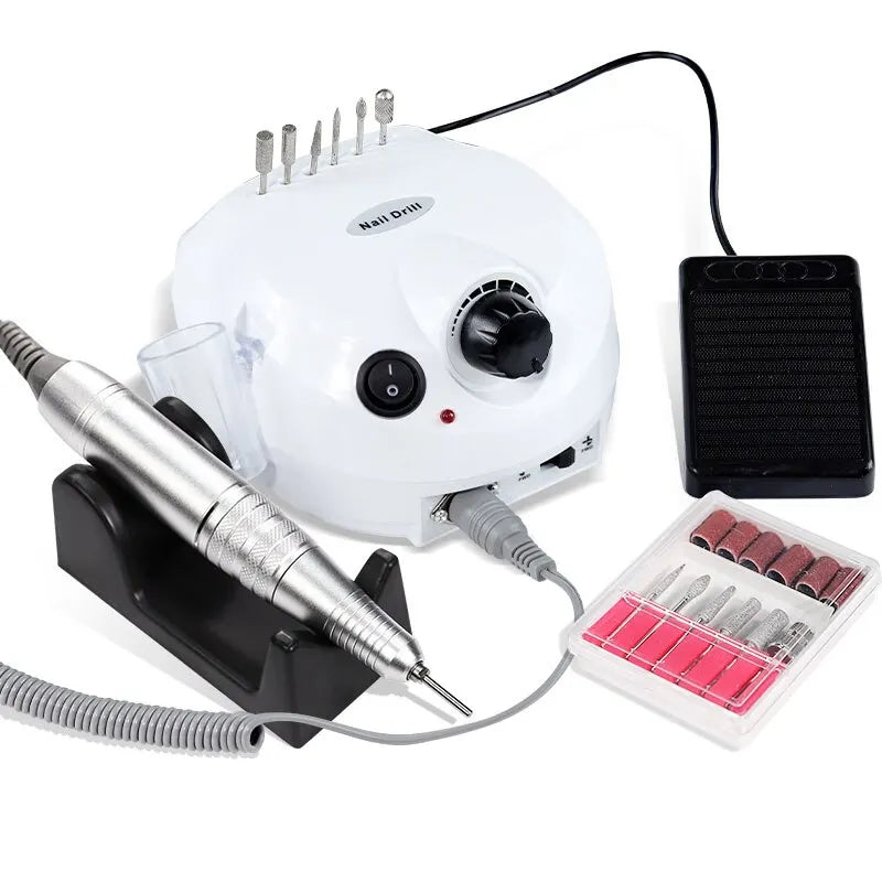 35000RPM Electric Nail Drill Machine Manicure Pedicure Professional Nail Lathe Low Noise Cutters Nail File Kit Leedoar