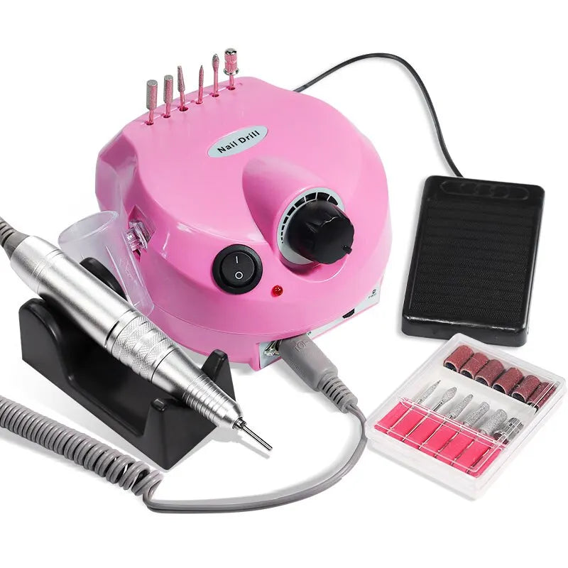 35000RPM Electric Nail Drill Machine Manicure Pedicure Professional Nail Lathe Low Noise Cutters Nail File Kit Leedoar