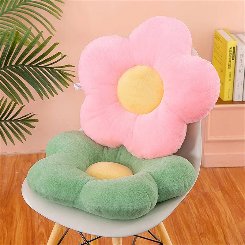 35cm Kawaii Colorful Flower Plush Pillow Cushion Soft Sunflower Plant Mat Stuffed Sofa Bed Sleeping Back Cushion Decor Gifts Leedoar