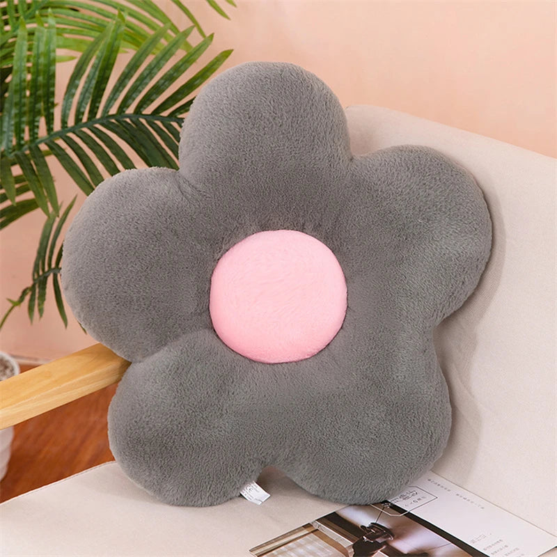 35cm Kawaii Colorful Flower Plush Pillow Cushion Soft Sunflower Plant Mat Stuffed Sofa Bed Sleeping Back Cushion Decor Gifts Leedoar