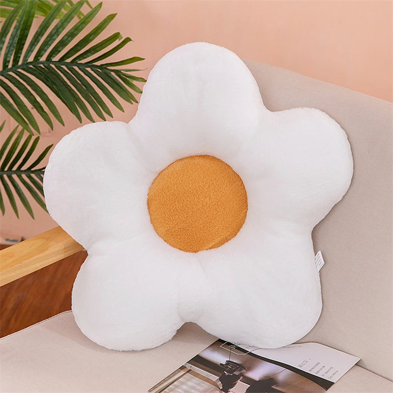 35cm Kawaii Colorful Flower Plush Pillow Cushion Soft Sunflower Plant Mat Stuffed Sofa Bed Sleeping Back Cushion Decor Gifts Leedoar