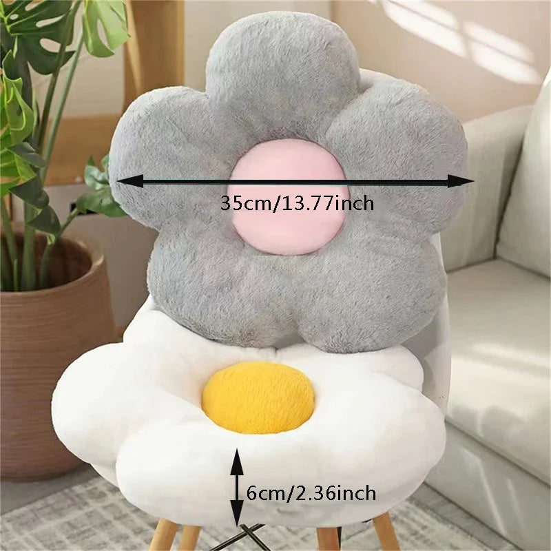 35cm Kawaii Colorful Flower Plush Pillow Cushion Soft Sunflower Plant Mat Stuffed Sofa Bed Sleeping Back Cushion Decor Gifts Leedoar