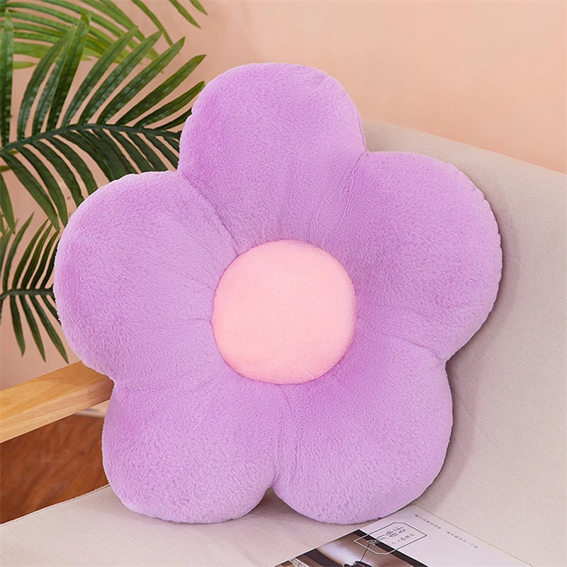 35cm Kawaii Colorful Flower Plush Pillow Cushion Soft Sunflower Plant Mat Stuffed Sofa Bed Sleeping Back Cushion Decor Gifts Leedoar